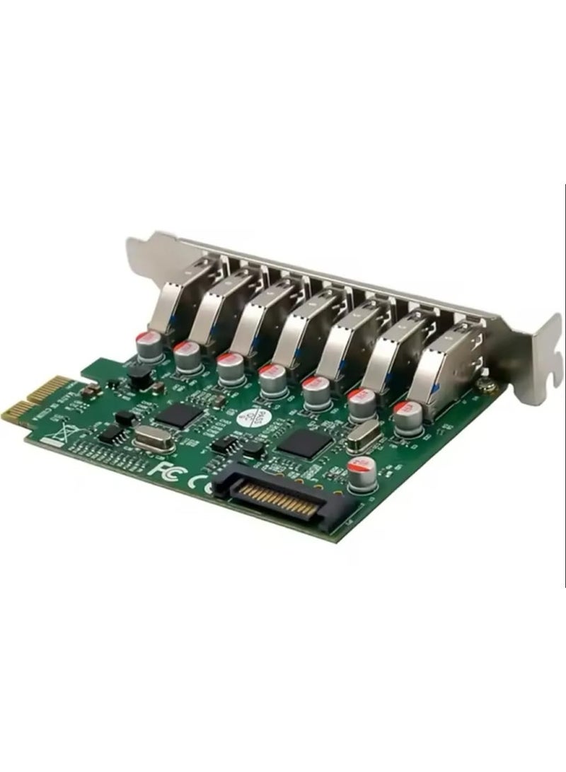 PCI-E 7 Port USB 3.0 Expansion Card – USB-A SuperSpeed 5Gbps Internal PCI Express Adapter - Image 3
